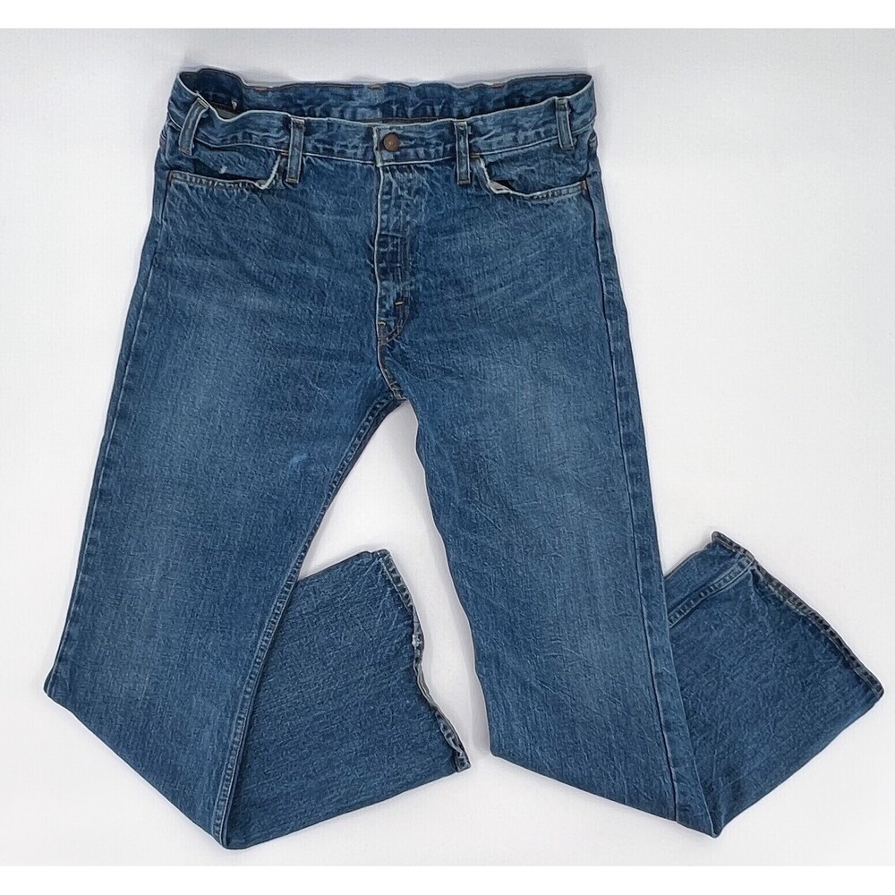Vintage Levis Jeans Mens 36 Blue Straight Leg Mid Rise medium Wash Made in USA